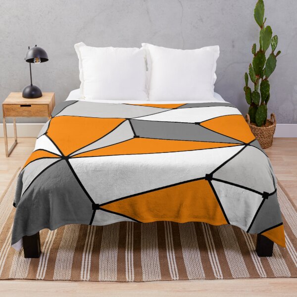 Item preview, Abstract geometric pattern - orange, gray and white. designed and sold by K.S ART.