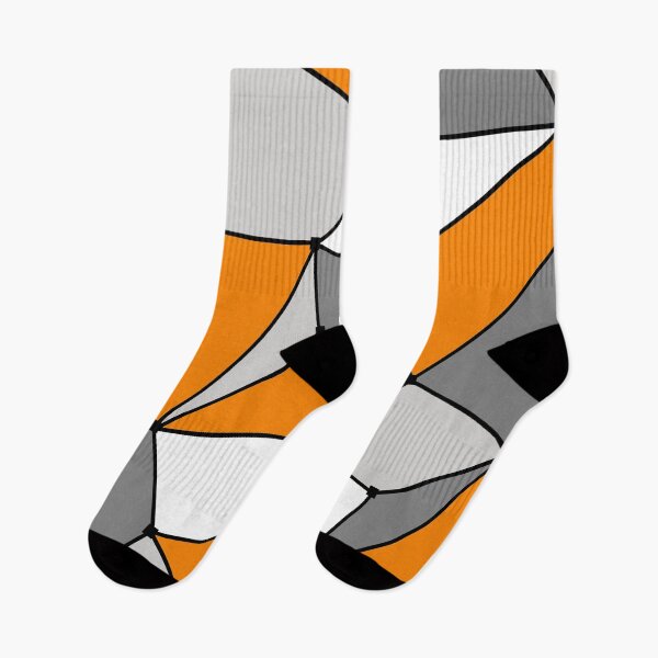Item preview, Abstract geometric pattern - orange, gray and white. designed and sold by K.S ART.