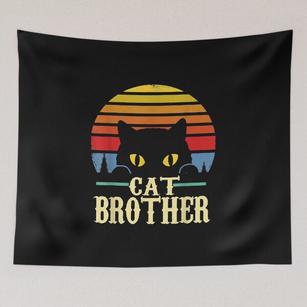 Item preview, Cat Brother Vintage Eighties Style Cat Retro Distressed T-Shirt designed and sold by LanPhan.