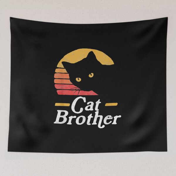 Item preview, Cat Brother Vintage Eighties Style Sun Cat Retro Distressed T-Shirt designed and sold by LanPhan.
