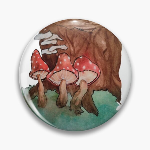 Item preview, Mushrooms by a tree stump designed and sold by Megmoog.