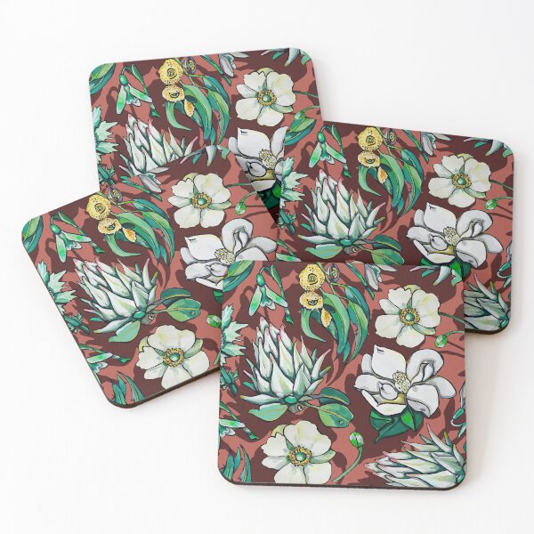 Item preview, Terracota de tonos terrosos y flores de zafiro designed and sold by ariellemorris.