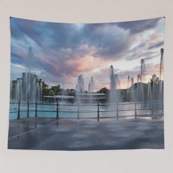 Item preview, Splish-Splash - the Wading Water Jets at Dusk designed and sold by Georgia Mizuleva.