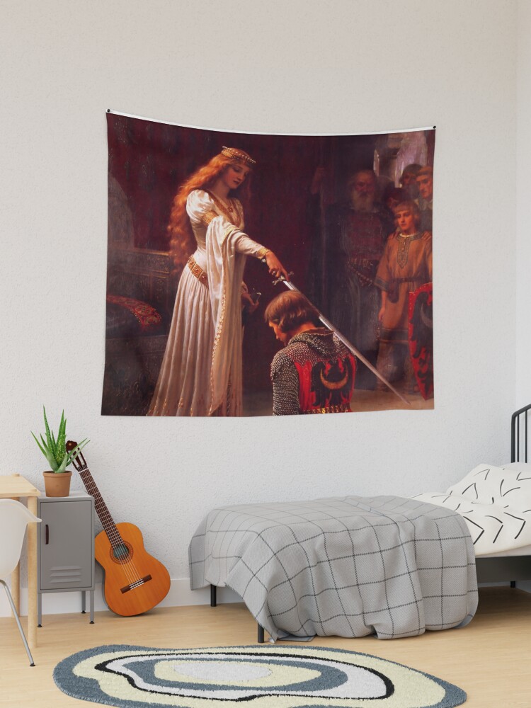 Edmund Blair Leighton The Accolade Tapestry for Sale by Vivanne art Redbubble