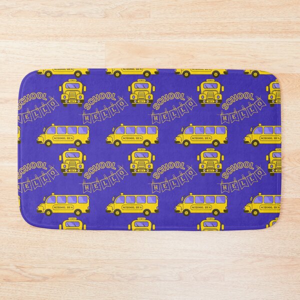 Item preview, Hello school bus yellow on blue  designed and sold by CutieBlue.