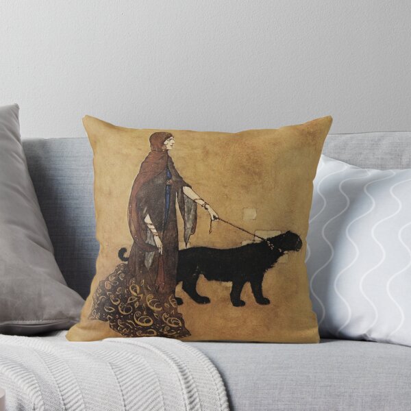 Item preview, A woman walking her panther designed and sold by Vintage Designs +.