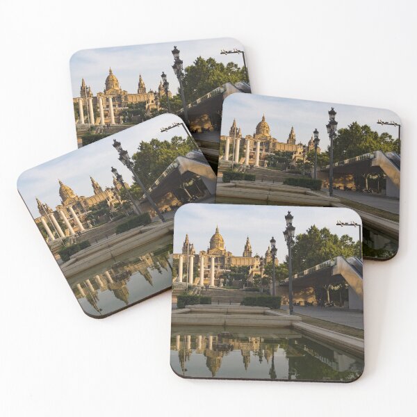 Item preview, Barcelona Street Glow - Golden Light Reflections on Avinguda de la Reina Maria Cristina designed and sold by Georgia Mizuleva.