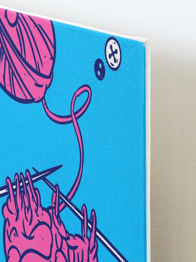 Alternate view of Knitting a brain Mounted Print