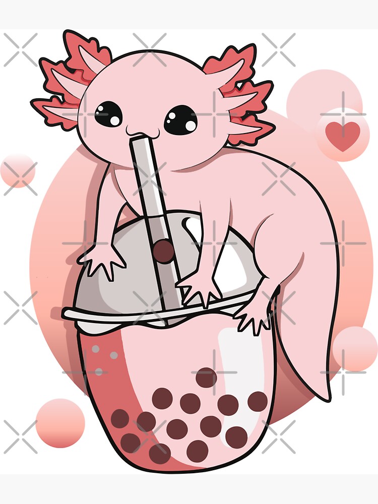 Cute Axolotl Loves Boba Tea - Cute Axolotl - Mug