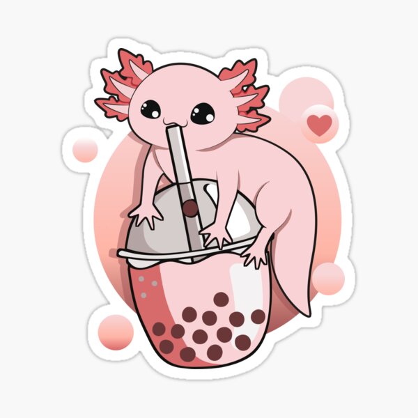 Cute Kawaii Axolotls lover with boba tea bubble tea Axolotl ...