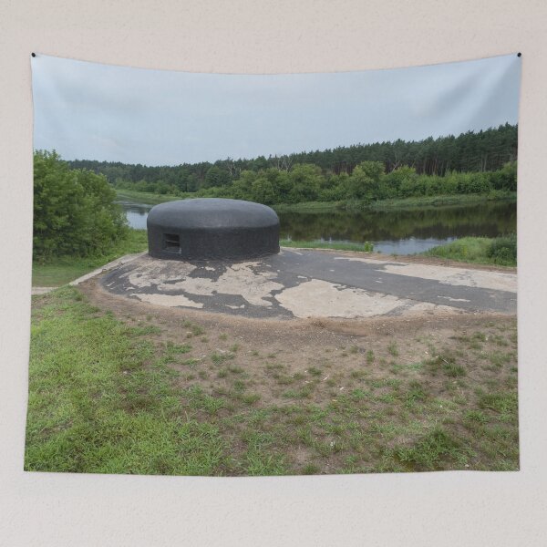 Item preview, Polish defense line on the Narew river (Nowogrod). Metal turret on a concrete bunker. Second world war. Summer sunny day. No people. designed and sold by Maurizio Fabbroni.