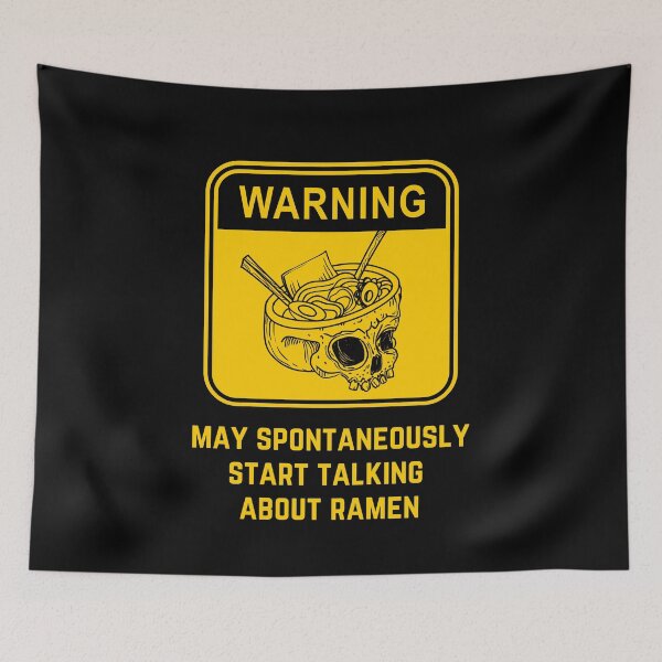 Item preview, Warning may spontaneously start talking about ramen. Think Ramen. Halloween Skull Skeleton Head with Ramen Design designed and sold by subtleday.