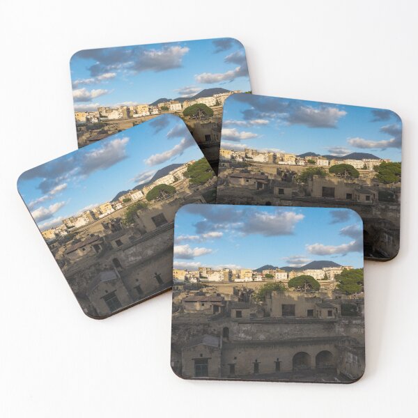 Item preview, Herculaneum - the Old Town, the New Town and Mount Vesuvius Volcano Looming on Top designed and sold by Georgia Mizuleva.