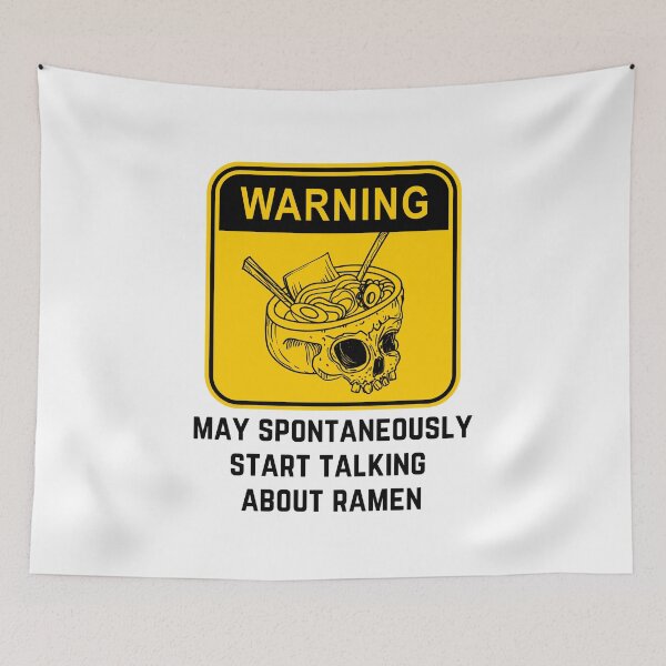Item preview, Warning may spontaneously start talking about ramen. Think Ramen. Halloween Skull Skeleton Head with Ramen Design designed and sold by subtleday.