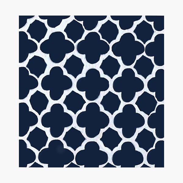 Item preview, Hamptons Mediterranean inspired blue and white pattern drawing designed and sold by jadendrawings.