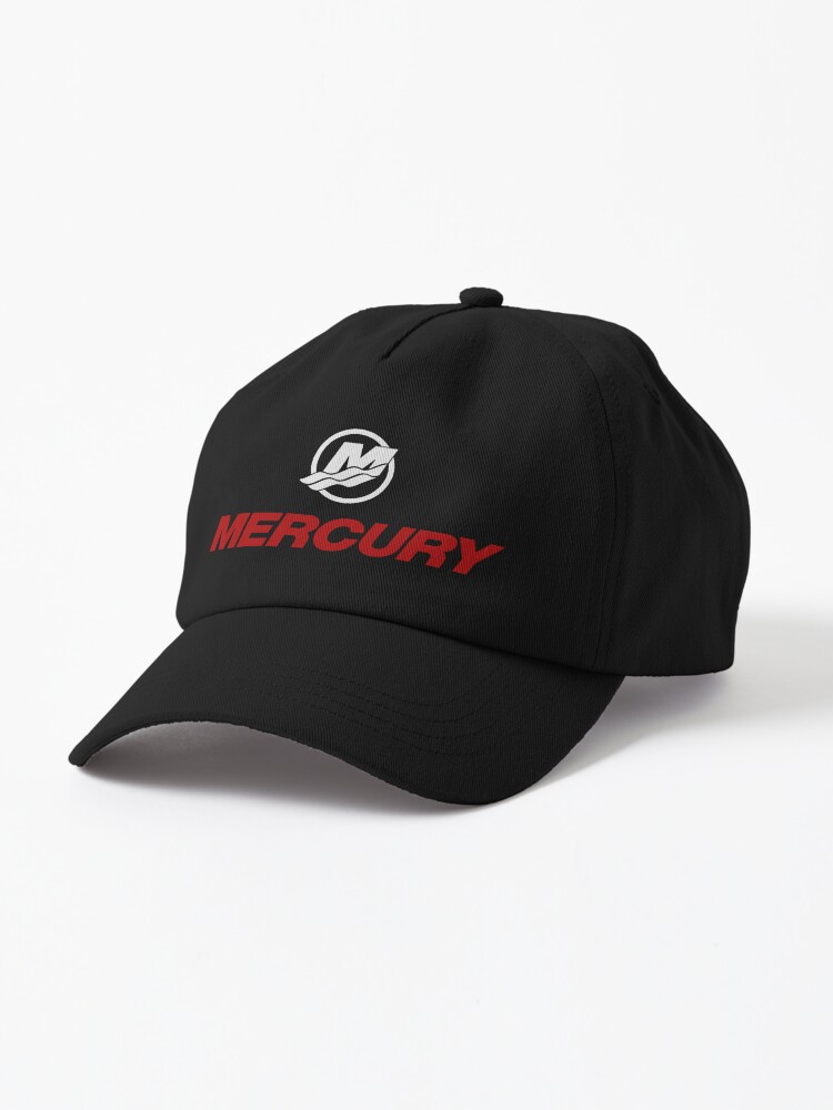 Authentic Mercury Marine Hat Frayed Black and Gray Camo 