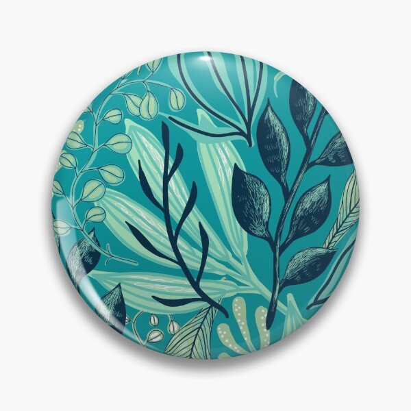 Item preview, Turquoise and Navy Leaf Pattern designed and sold by ChelleCreate.