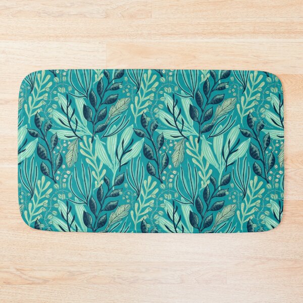 Item preview, Turquoise and Navy Leaf Pattern designed and sold by ChelleCreate.