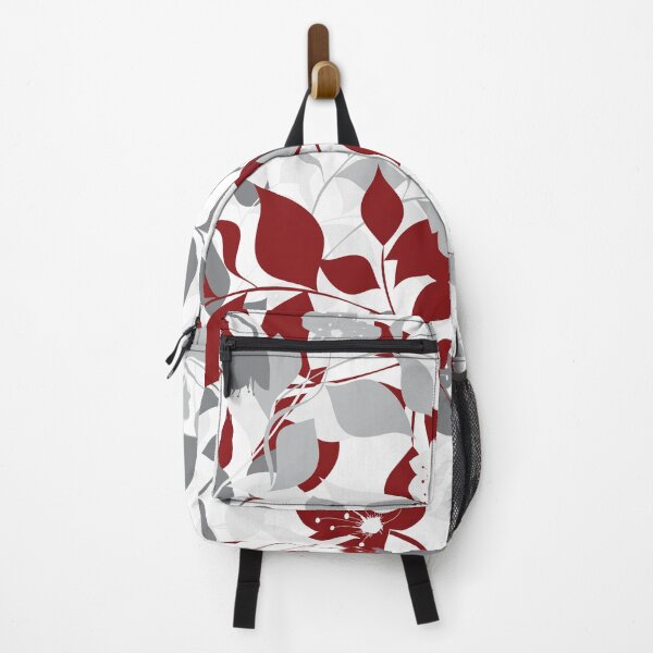 Item preview, Red and gray botanical floral pattern designed and sold by BLMcreations.