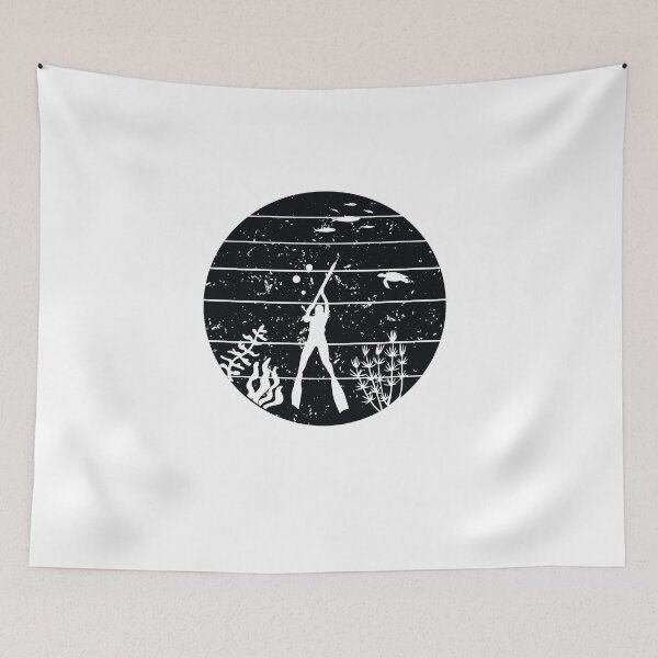 Item preview, Spearfishing Vintage Diving Underwater Spear Fish designed and sold by PowerDesignsPD.