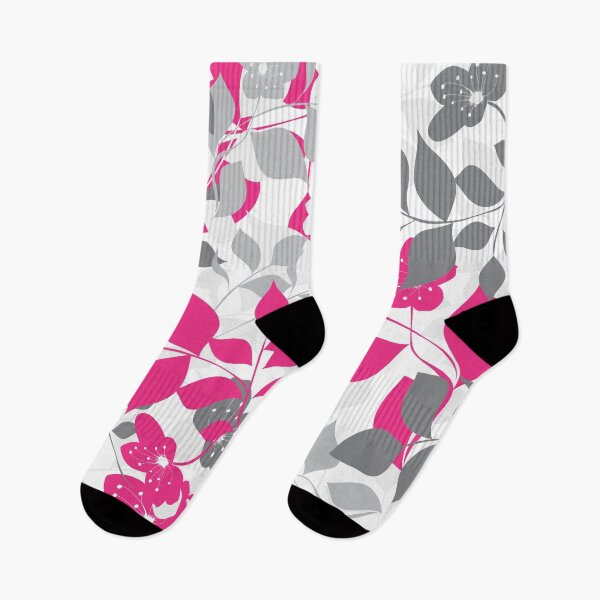 Item preview, Pink and gray botanical floral pattern designed and sold by BLMcreations.