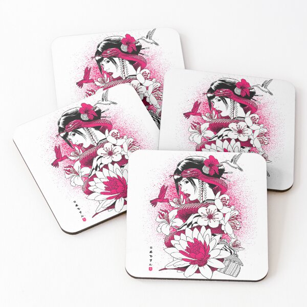 Item preview, Geisha with pink snake designed and sold by DeimosArt.