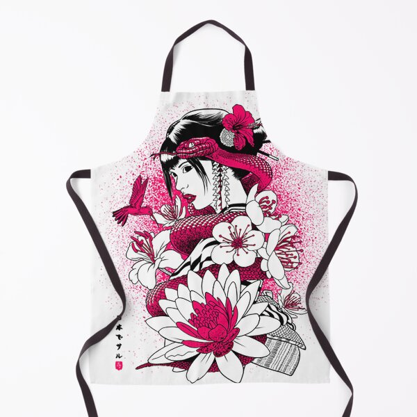 Item preview, Geisha with pink snake designed and sold by DeimosArt.