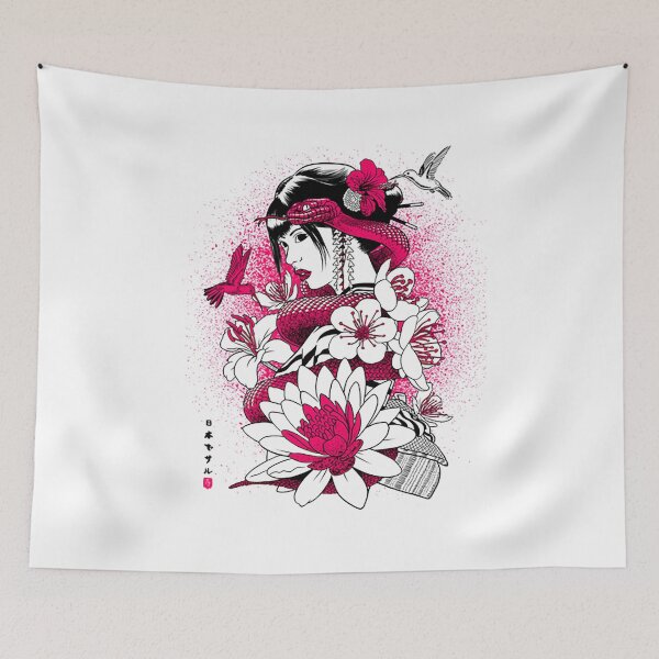Item preview, Geisha with pink snake designed and sold by DeimosArt.