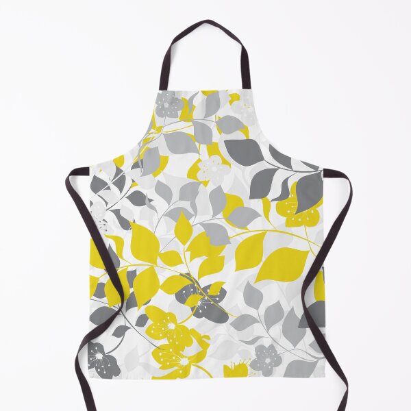Item preview, Yellow and gray botanical floral pattern designed and sold by BLMcreations.