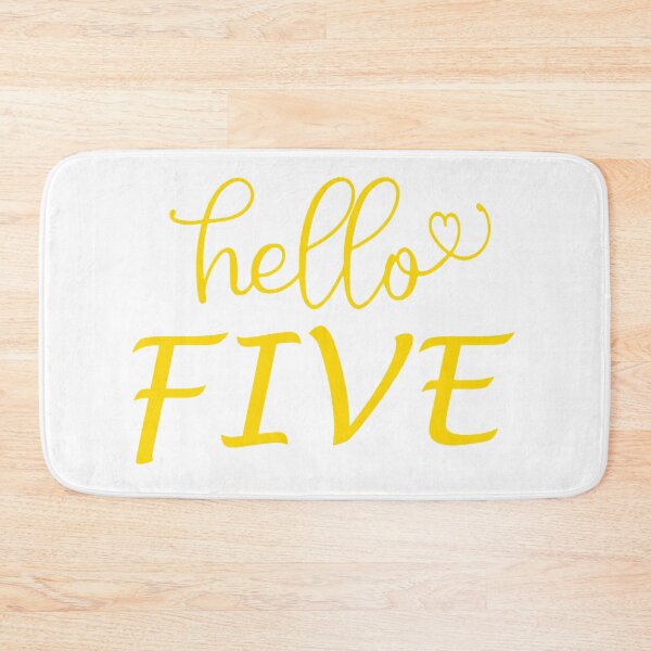 Item preview, yellow Hello Five, Five Years Old, for 5th Birthday, Party Birthday, Five year old, Fifth Birthday designed and sold by donnalitkuhau.