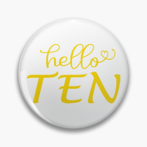 Item preview, yellow Hello Ten, 10th Birthday, Tenth Birthday Gift, 10th Bday, Hello 10, Ten Birthday Gift, Ten year old designed and sold by donnalitkuhau.