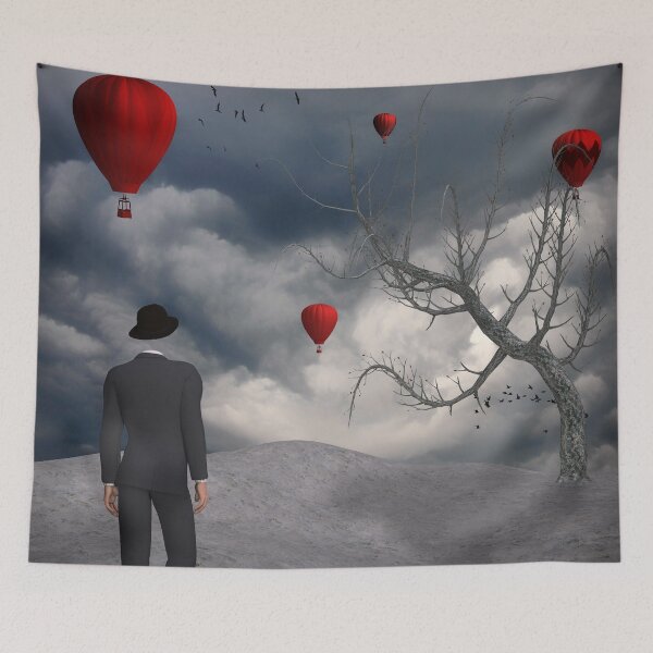 Artikelvorschau, Mann Silhouette Heißluftballon entworfen und verkauft von FreedomUniverse.