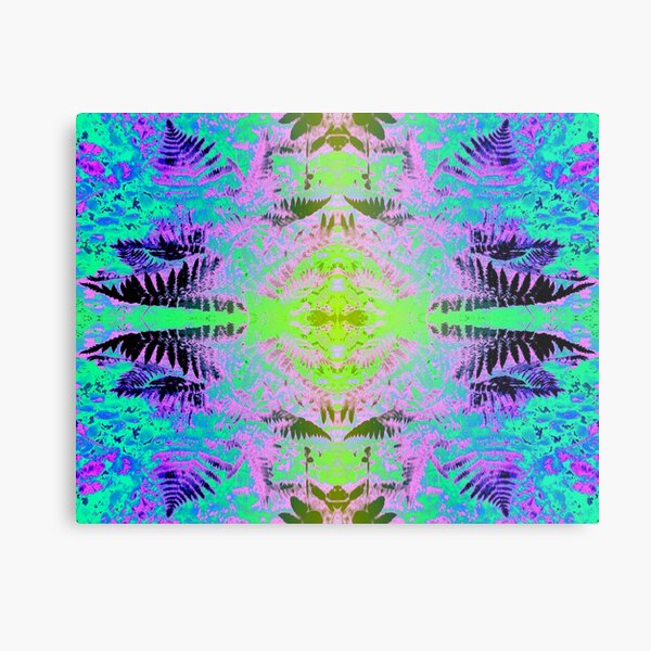 Ferns 2F Blue Green Metal Print