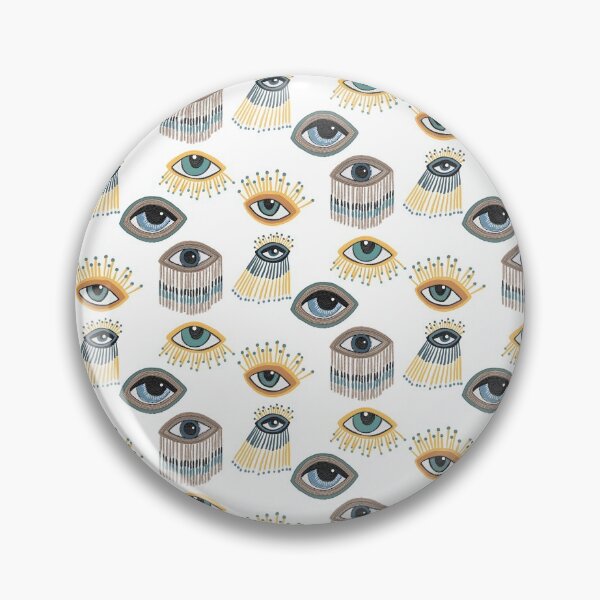Item preview, Evil Eyes pattern on white  designed and sold by Quick Brown Fox Canada.