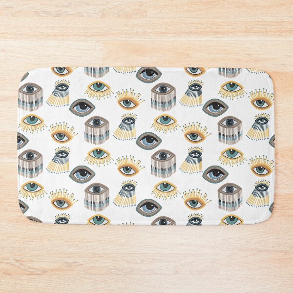 Item preview, Evil Eyes pattern on white  designed and sold by Quick Brown Fox Canada.