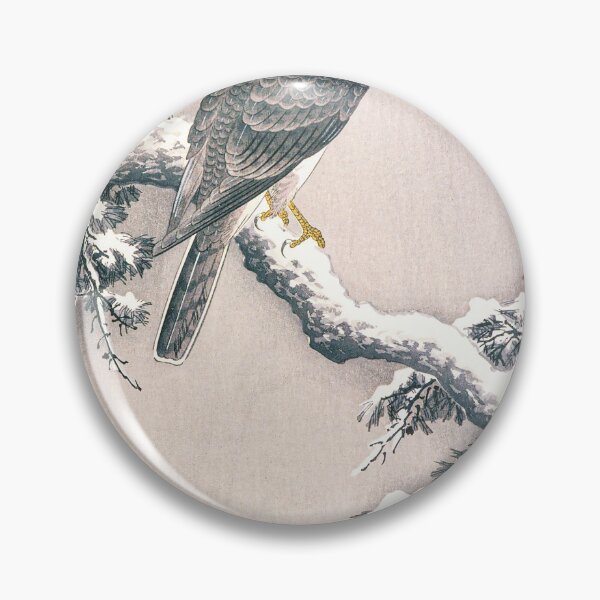 Item preview, Goshawk on Snow-covered Pine Bough designed and sold by redoARTstore.