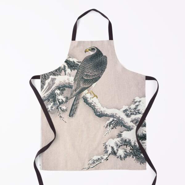 Item preview, Goshawk on Snow-covered Pine Bough designed and sold by redoARTstore.