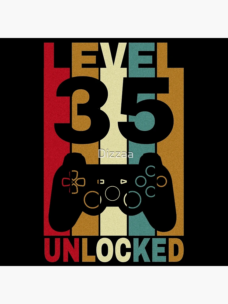 level 35 unlocked amazing gifts video gamer 35th birthday tee 35 