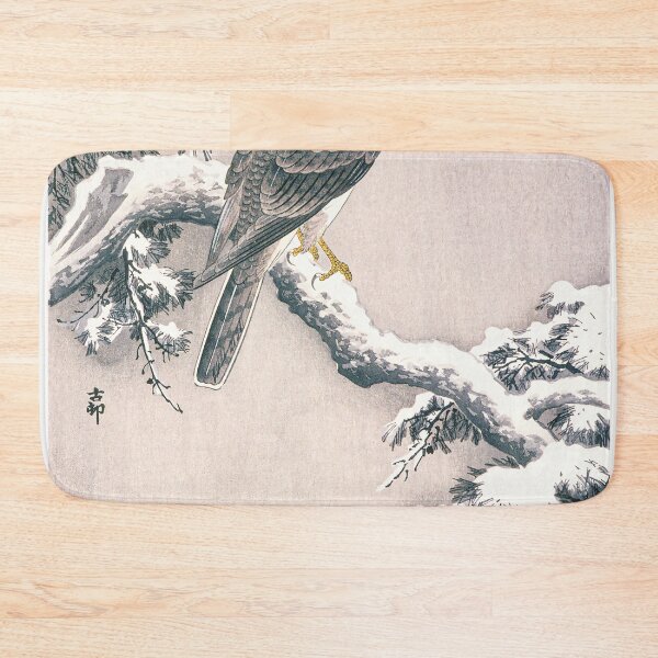 Item preview, Goshawk on Snow-covered Pine Bough designed and sold by redoARTstore.