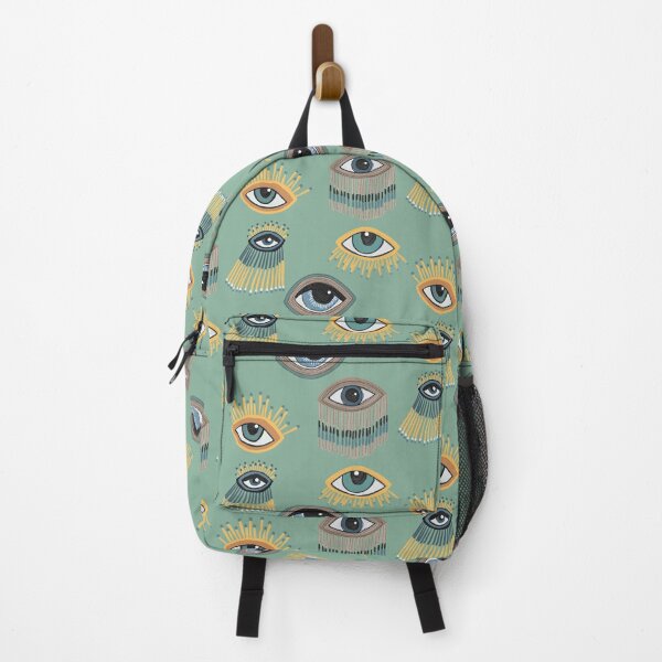 Aperçu de l'œuvre Motif de mauvais yeux sur vert jade. créée et vendue par Quick Brown Fox Canada.
