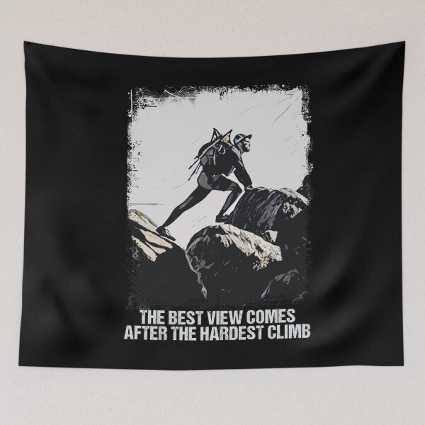 Item preview, Rock Climbing Quote Vintage Grunge Mountain Summit Art Style designed and sold by Naumovski.