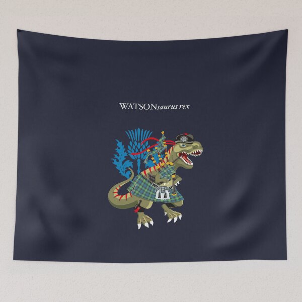 Item preview, Clanosaurus Rex WATSONsaurus rex Watson Scotland Ireland Plaid Family Tartan designed and sold by Lisa Rotenberg.