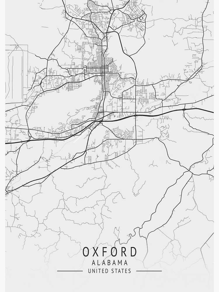 "Oxford Alabama US Gray City Map" Sticker for Sale by ctmapprint