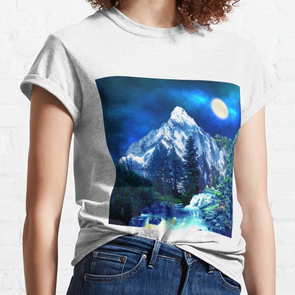 Mountains and Wildlife Night Mood Forest Classic T-Shirt