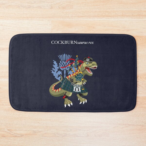 Item preview, Clanosaurus Rex COCKBURNsaurus rex Cockburn Scotland Ireland Plaid Family Tartan designed and sold by Lisa Rotenberg.