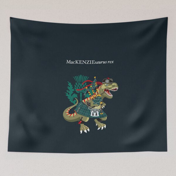 Item preview, Clanosaurus Rex MacKENZIEsaurus rex MacKenzie Ancient McKenzie Scotland Plaid Family Tartan designed and sold by Lisa Rotenberg.