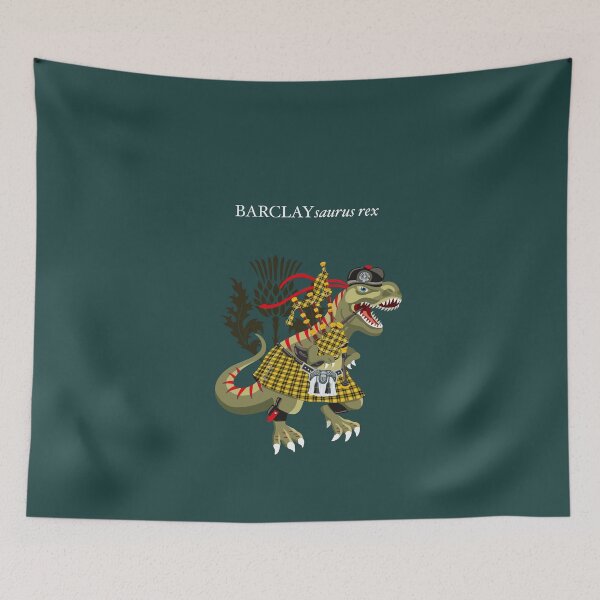 Item preview, Clanosaurus Rex BARCLAYsaurus rex Barclay Scotland Ireland Plaid Family Tartan designed and sold by Lisa Rotenberg.