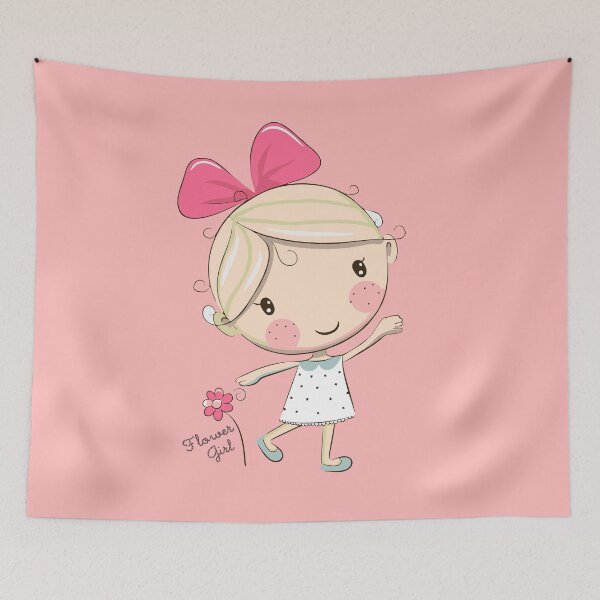 Item preview, Pretty Flower Girl picking flowers designed and sold by Pinkaudi.