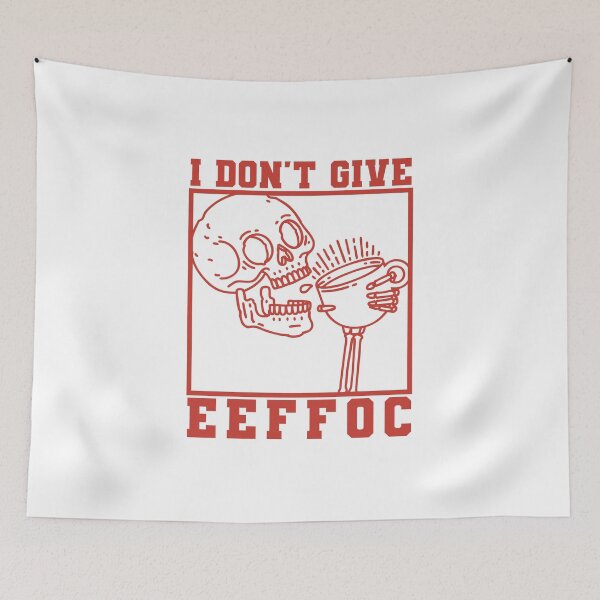 Item preview, I Dont Give Eeffoc, Skeleton Drinking Coffee, Red designed and sold by anghelapparel.