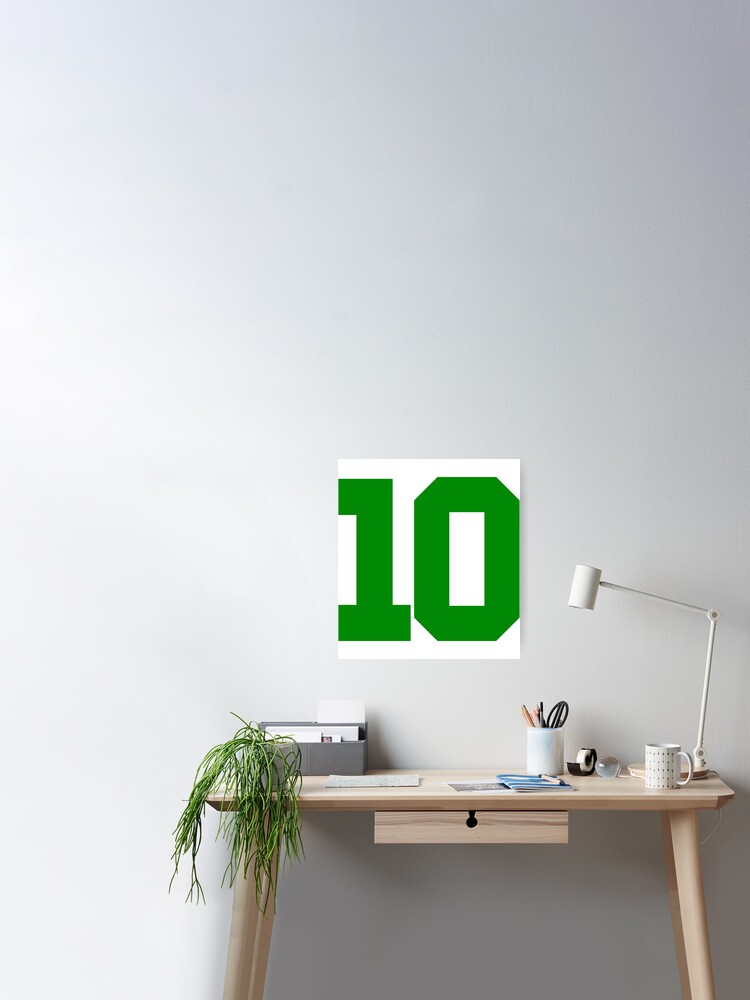 Number 10 Sports Green Poster for Sale by Shariss